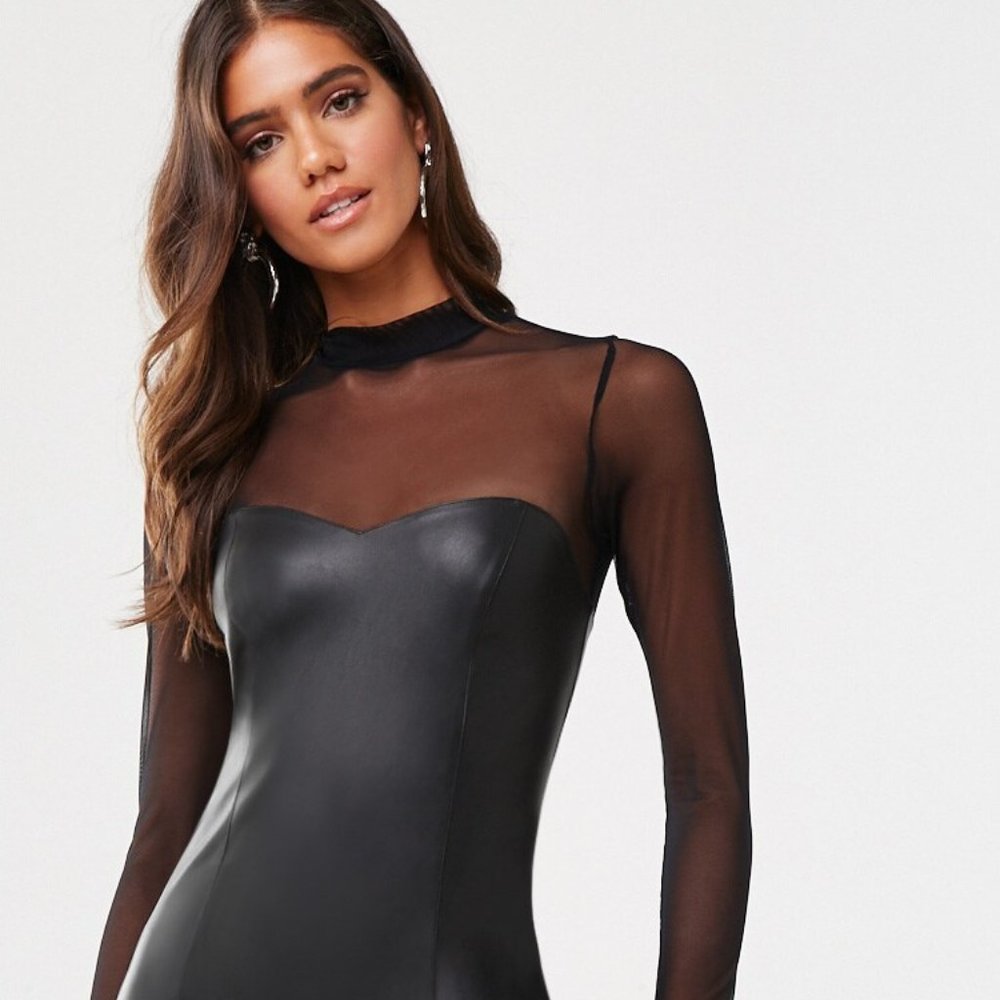 Faux Leather Mini Dress